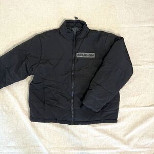 Religion London Black Puffer Jacket Unisex Size S | Nylon Shell, Full Zip, Warm